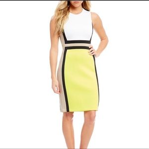 CALVIN KLEIN Colorblock Scuba Dress